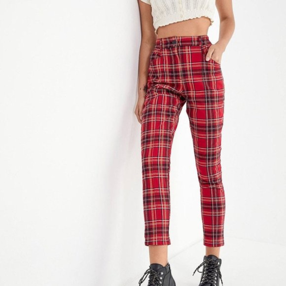 Urban Outfitters Red Plaid Pants